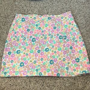 Floral Pastel Stretchy Jean Skirt